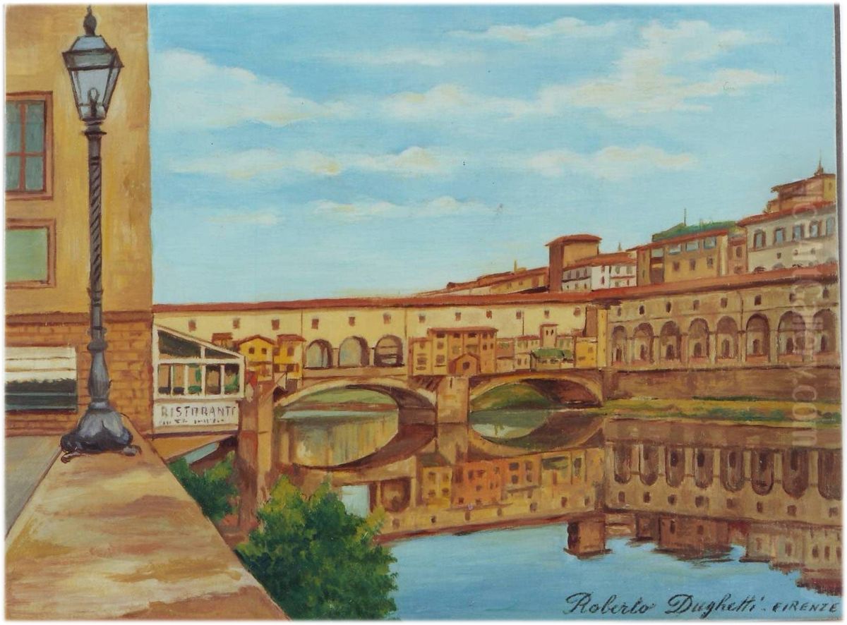 Ponte Vecchio (Firenze) Oil Painting by unknown