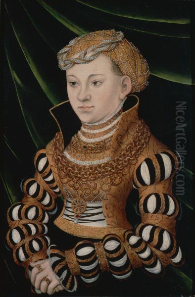 Portrait of Princess Margaret of Saxony Oil Painting by Lucas Cranach the Elderand workshop