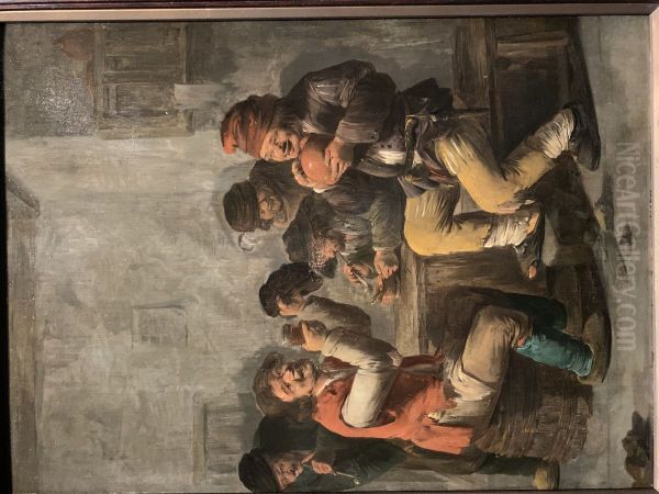 Peasants in an inn Oil Painting by Andries Both