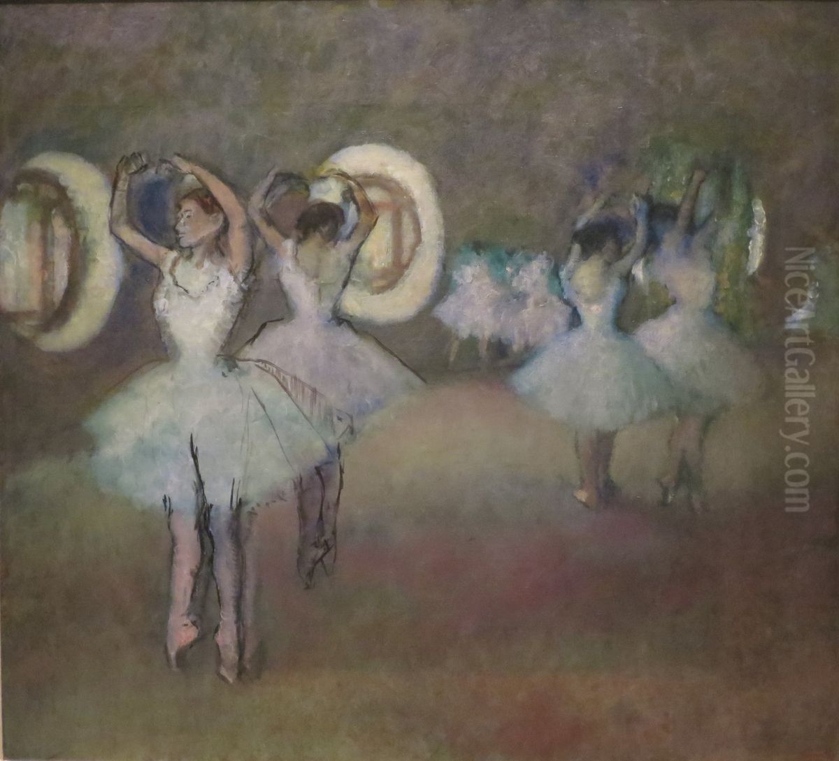 Dancers in the Rotunda at the Paris Opera Oil Painting by Edgar Degas