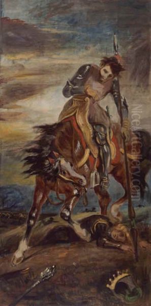 Le roi Rodrigue Oil Painting by Eugene Delacroix