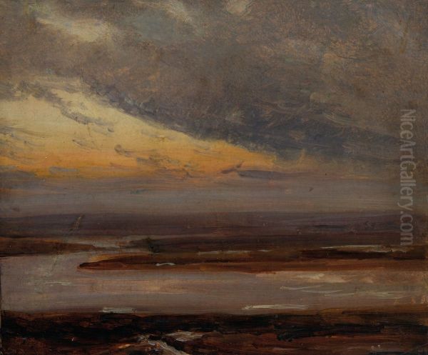 Study of the Elbe Oil Painting by Johan Wilhelm Ludwig Dahl