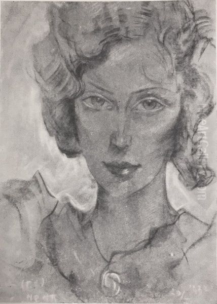 Portrait of Janina Turowska-Leszczynska Oil Painting by Stanislaw Ignacy Witkiewicz