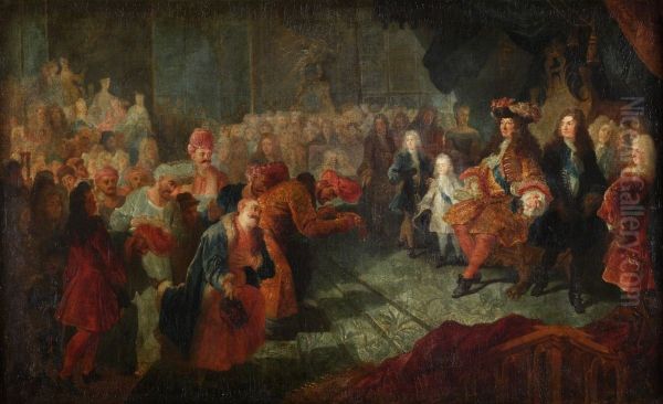 Przyjecie poslow perskich przez Ludwika XIV Oil Painting by Antoine Coypel