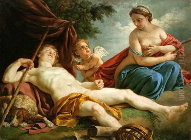 Diana and Endymion. Oil Painting by Louis-Jean-Francois Lagrenee