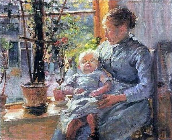 Mother and child. Oil Painting by Henri-Edmond Cross