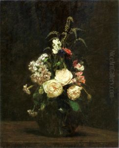 Flowers in a glass vase.