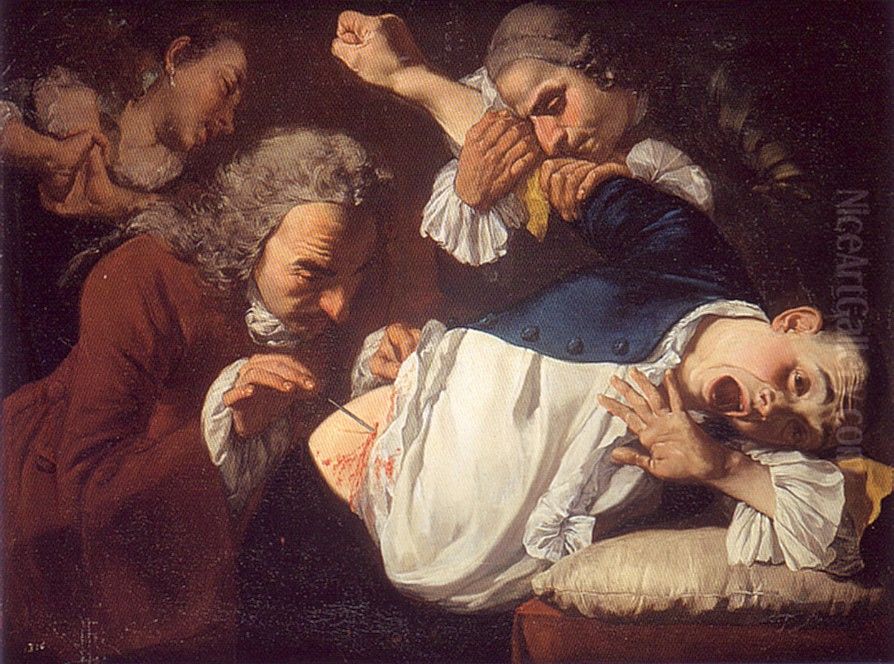 Die Operation Oil Painting by Gaspare Traversi