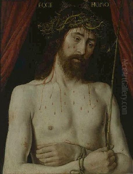 Christ with Crown of Thorns (Ecce Homo) Oil Painting by Jean Hey