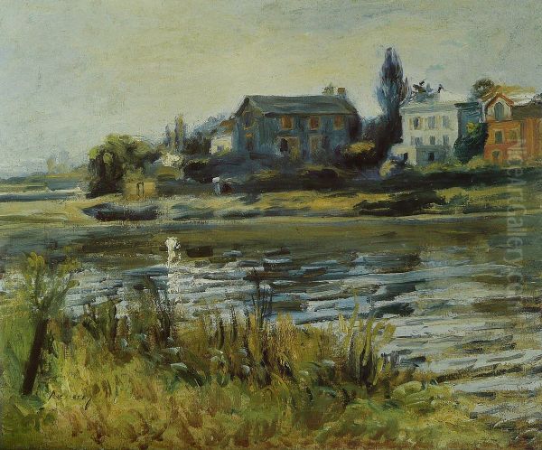 La Seine a Chatou Oil Painting by Pierre-Auguste Renoir
