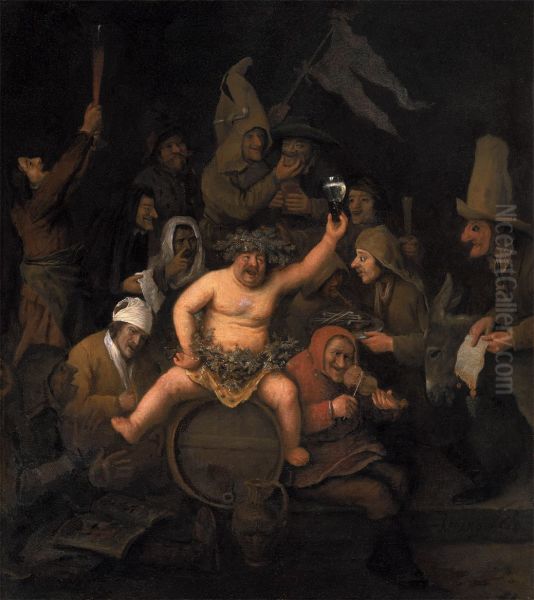 Bacchusfeest Oil Painting by Philips Koninck