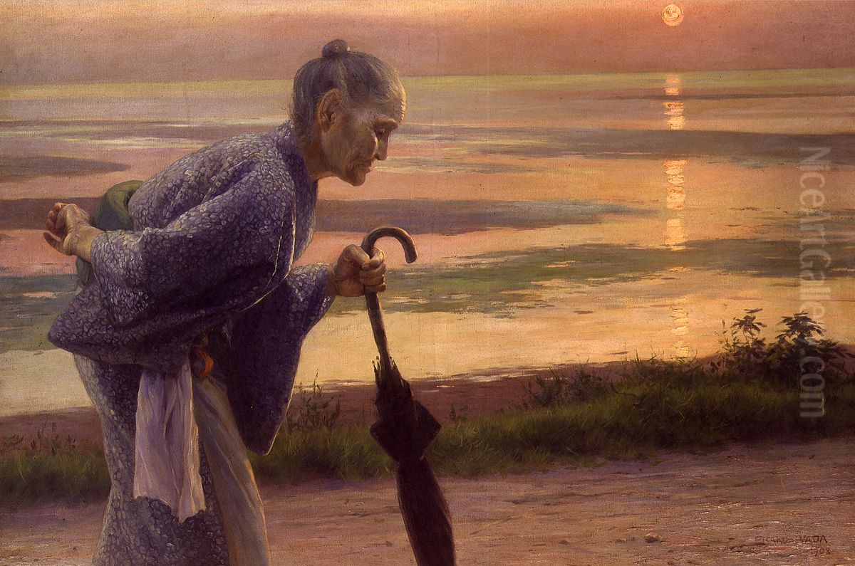 Old Woman Oil Painting by Eisaku Wada