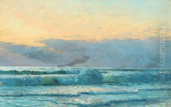 After sunset. Oil Painting by Ole Pedersen