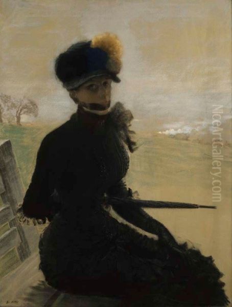 La femme aux pompons Oil Painting by Giuseppe de Nittis
