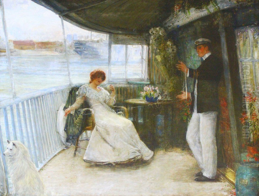 OC Steam Yacht 'May' Oil Painting by William Bruce Ellis Ranken