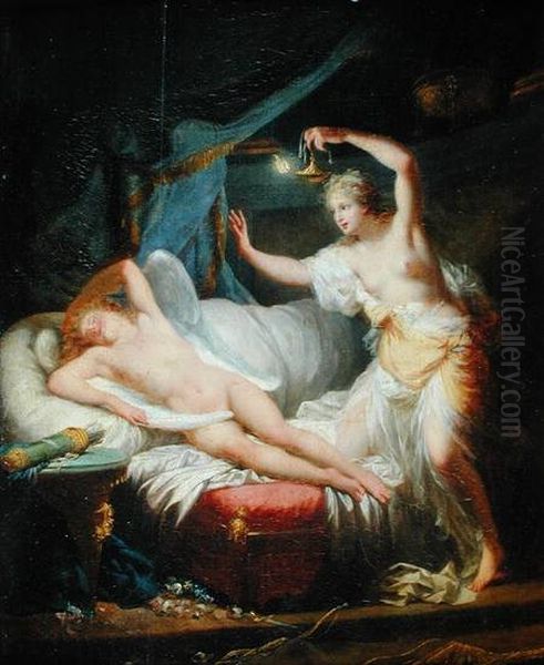 Cupid and Psyche Oil Painting by Jean-Baptiste Regnault