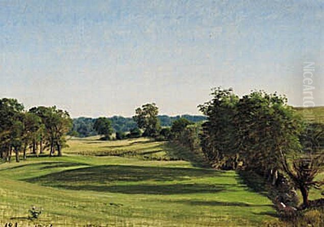 Landscape at Knabstrup. Oil Painting by P. C. Skovgaard