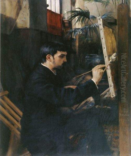 painter P.-A.-J. Dagnan-Bouveret. Oil Painting by Albert Edelfelt
