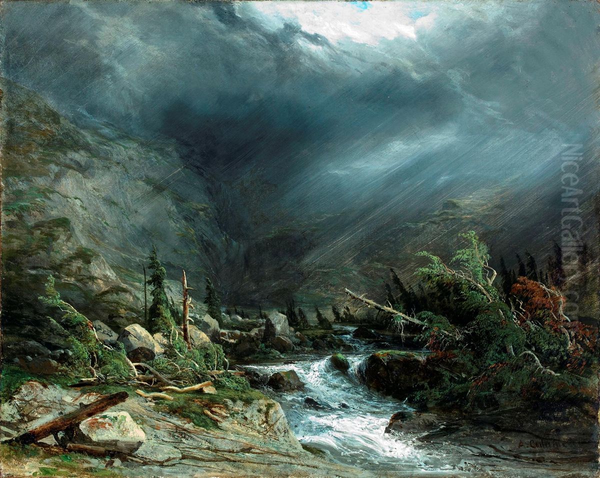 Les Environs de Cluses Oil Painting by Pierre-Louis De La Rive