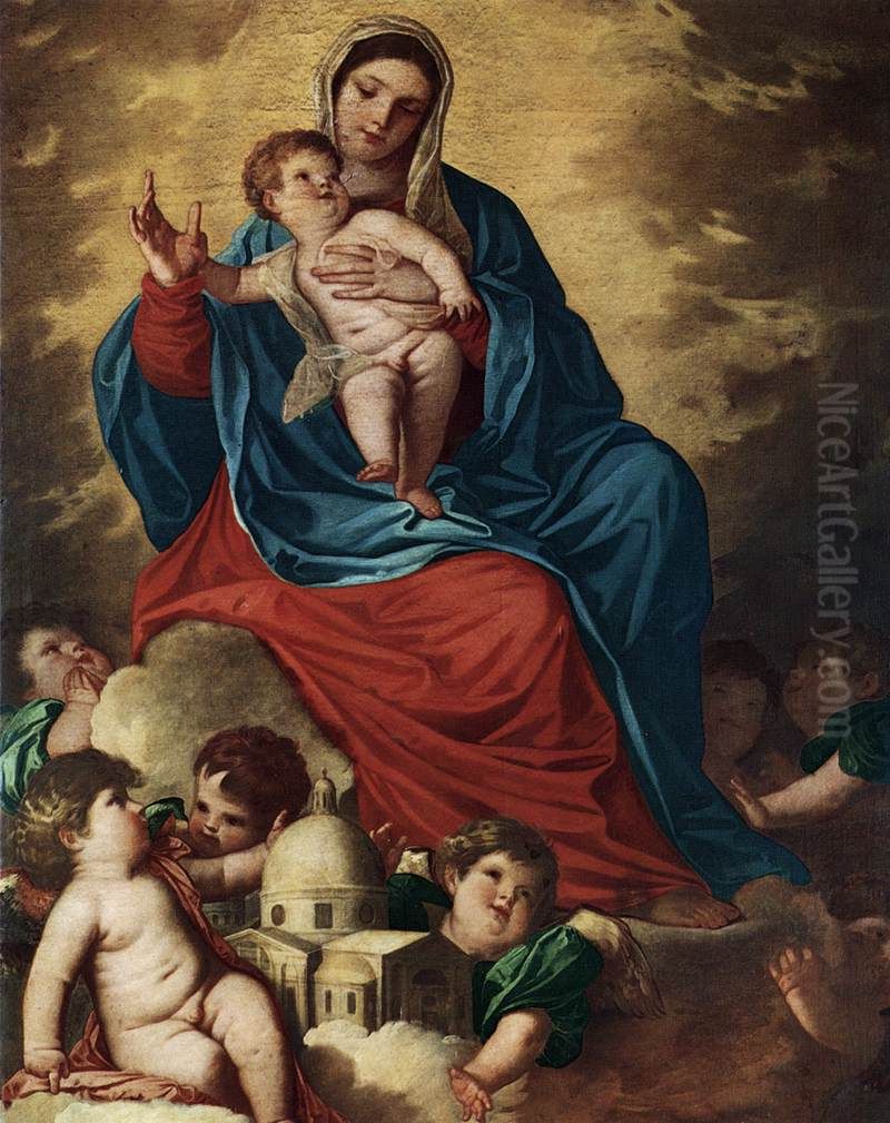 The Madonna with Design of a Shrine Oil Painting by Alessandro Varotari