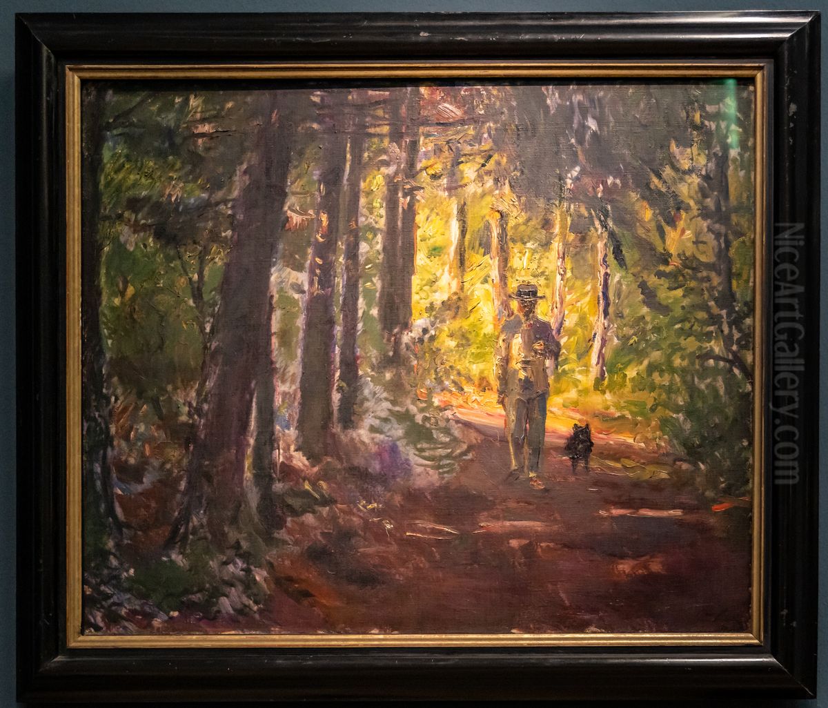 Mann auf dem Waldweg Oil Painting by Max Slevogt