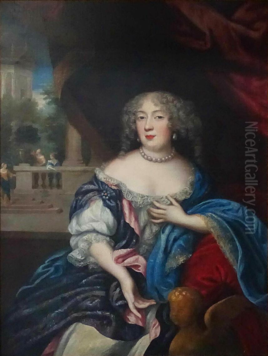 Portrait de Ninon de Lenclos Oil Painting by Pierre Mignard I