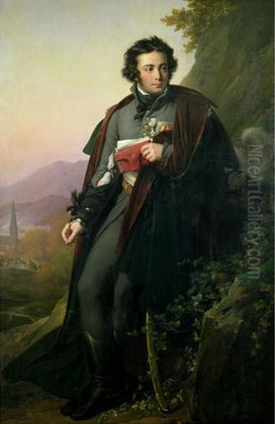 Charles-Melchior Arthus de Bonchamps Oil Painting by Anne-Louis Girodet De Roussy-Trioson