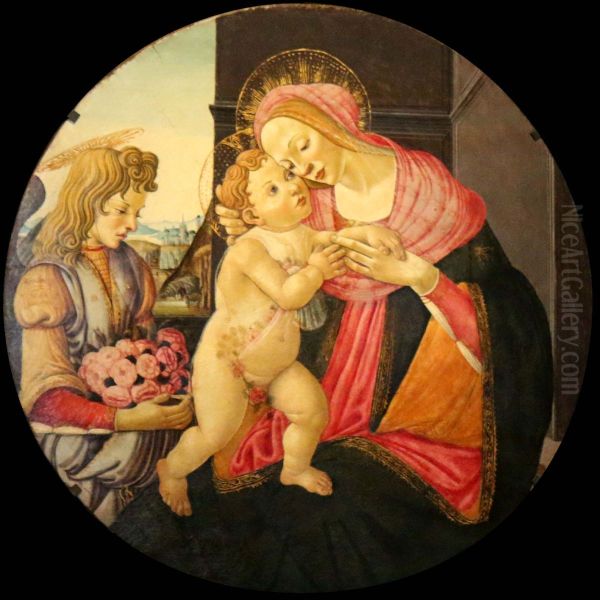 Madonna and Child with an Angel Oil Painting by Sandro Botticelli