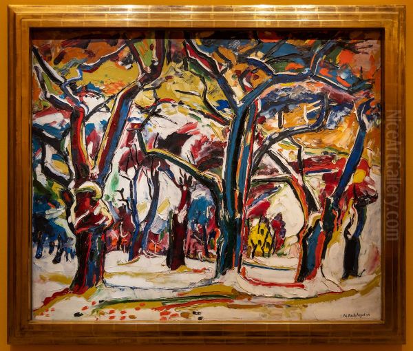 Kirschbaume im Winter Oil Painting by Peter August Bockstiegel