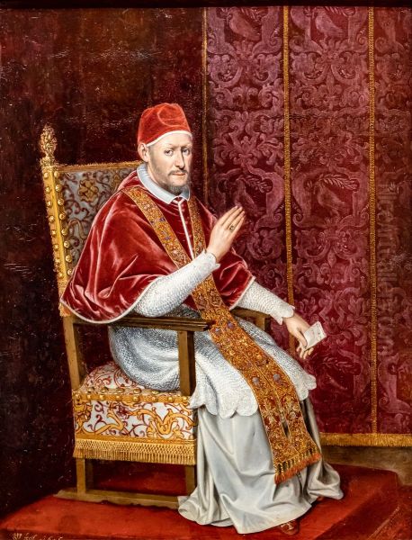 Portrat von Papst Innozenz X. Oil Painting by Wolfgang Heimbach