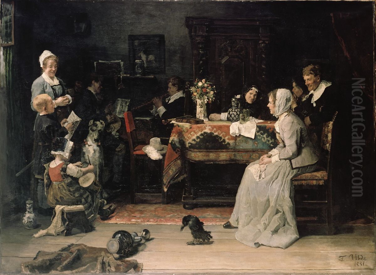The Family Concert Oil Painting by Fritz von Uhde