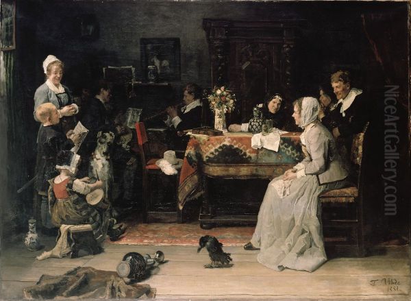 Familienkonzert Oil Painting by Fritz von Uhde