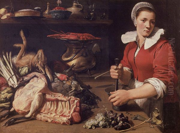 Cook with Food Oil Painting by Frans Snyders