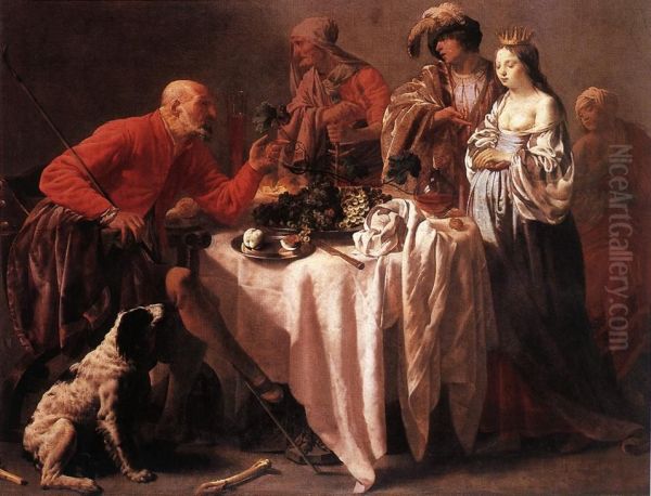 Jacob reproaching Laban Oil Painting by Hendrick Ter Brugghen