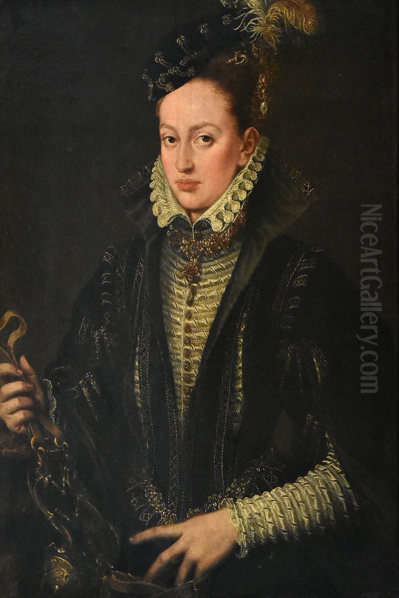 Portrait of a woman, possibly Margaetha of Habsburg (1522-1586) Oil Painting by Alonso Sanchez Coello