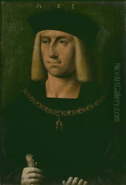 Portrait of Maximiliaan I (1459-1519), Keizer van het Heilige Roomse Rijk 1493-1519 Oil Painting by Joos Van Cleve