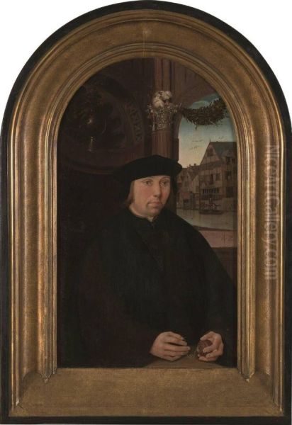 Portrait of  Dirck Ottens Meerburg (....-....) Oil Painting by Cornelis Engebrechtsz.