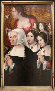 Portrait of Marguerite Numan, wife of Philippe Haneton, with her five daughters and Saint Margaret