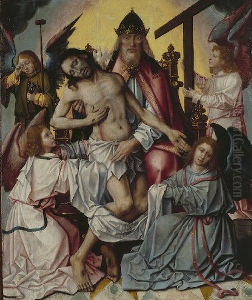 The Trinity with angels with the Arma Christi Oil Painting by Rogier van der Weyden