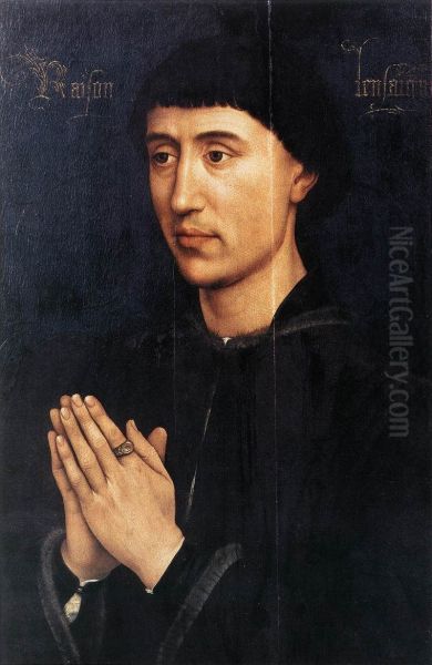 Portrait Diptych of Laurent Froimont (right wing) Oil Painting by Rogier van der Weyden