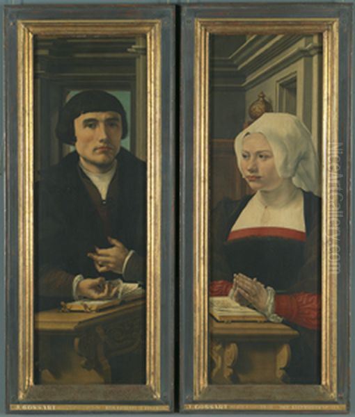 Female donor Oil Painting by Jan Gossaert