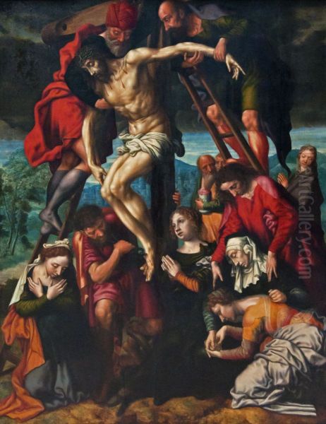 De Kruisafneming Oil Painting by Jan Sanders Van Hemessen