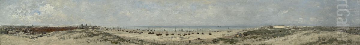 Studie voor Panorama van Scheveningen Oil Painting by Hendrik Willem Mesdag