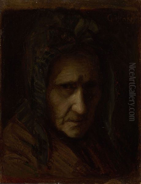 Study of an old woman Oil Painting by Gerke Henkes