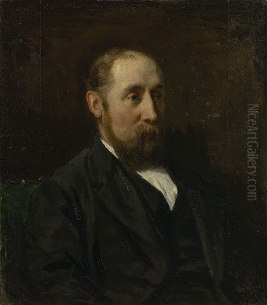 Portret van Hendrik Willem Mesdag Oil Painting by Jozef Israels