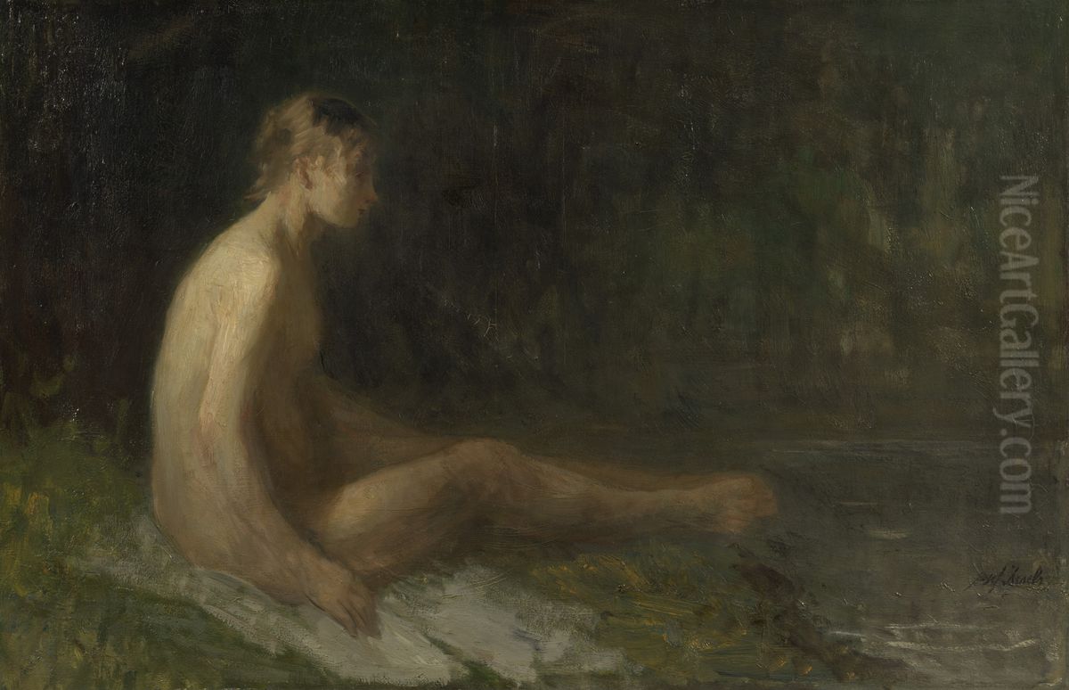 Nude Oil Painting by Jozef Israels