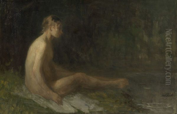 Naakt Oil Painting by Jozef Israels