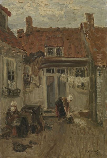 Binnenplaats Oil Painting by Jozef Israels