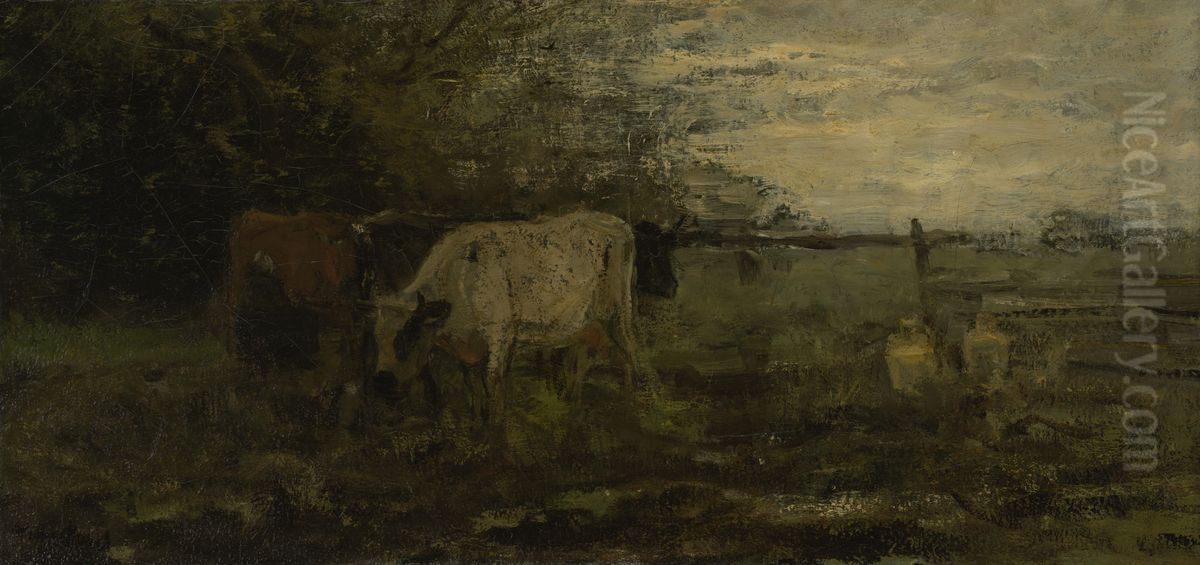 Melkbocht Oil Painting by Willem Maris