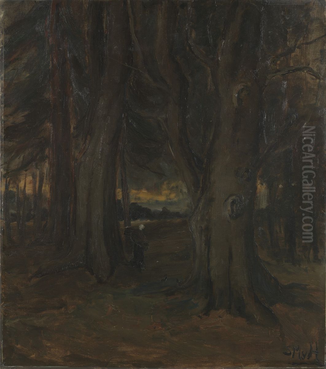 Bosgezicht Oil Painting by Sina Mesdag-van Houten